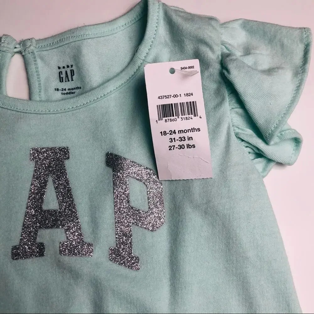 Baby Gap Mint Green Baby Graphic Top Sz 18-24M